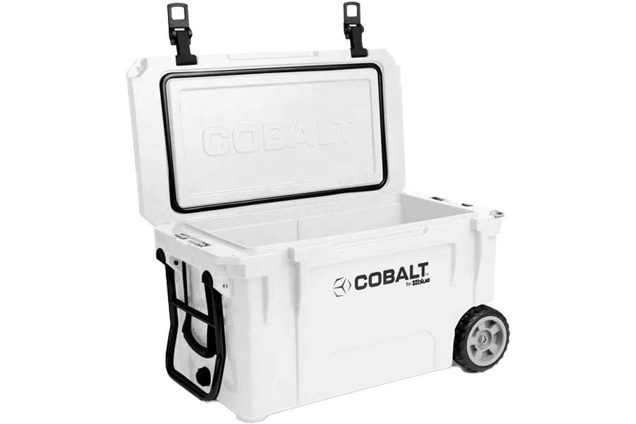 CADDIS 55 Quart Wheeled Roto Molded Super Cooler White